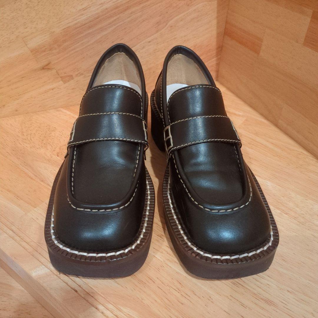 MM6 マルジェラ スクエアトゥ ローファー ブラック 37サイズ