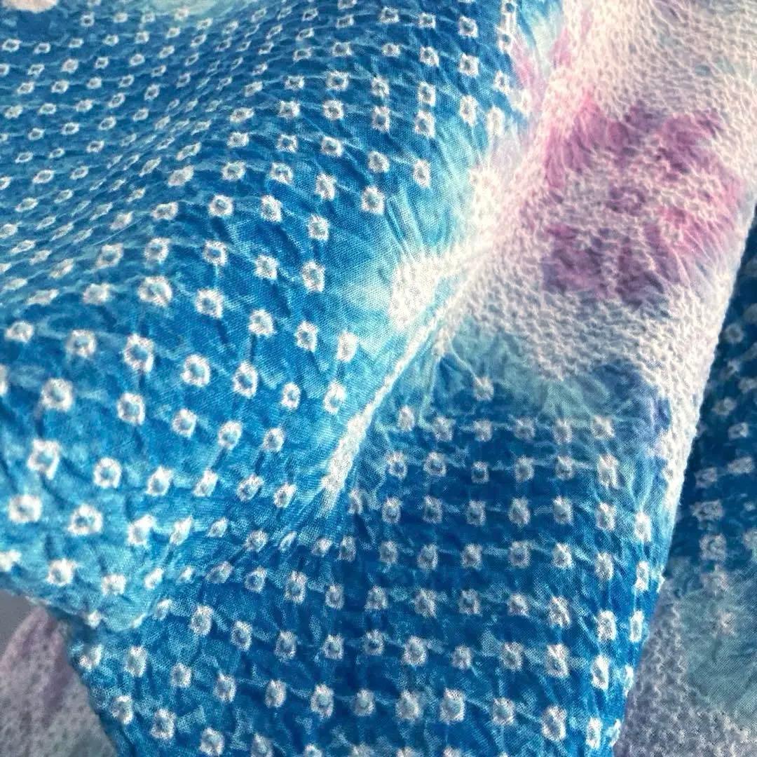 有松絞り・有松鳴海絞り　手縫い　上質浴衣　可愛い花模様　浴衣　No.2-250