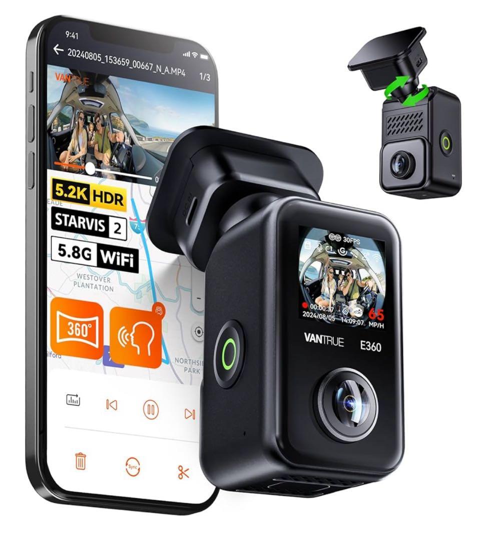 360度パノラマ ドライブレコーダー VANTRUE E360＋リアカメラ