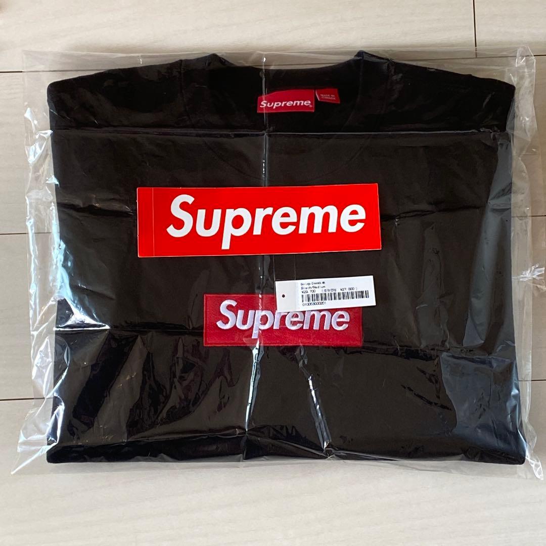 タグ付 22AW BOX LOGO CREWNECK BLACK M