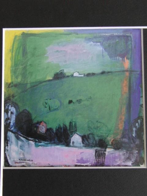 吉岡耕二、カーニュ、希少画な集画、状態良好、新品高級額・額装付