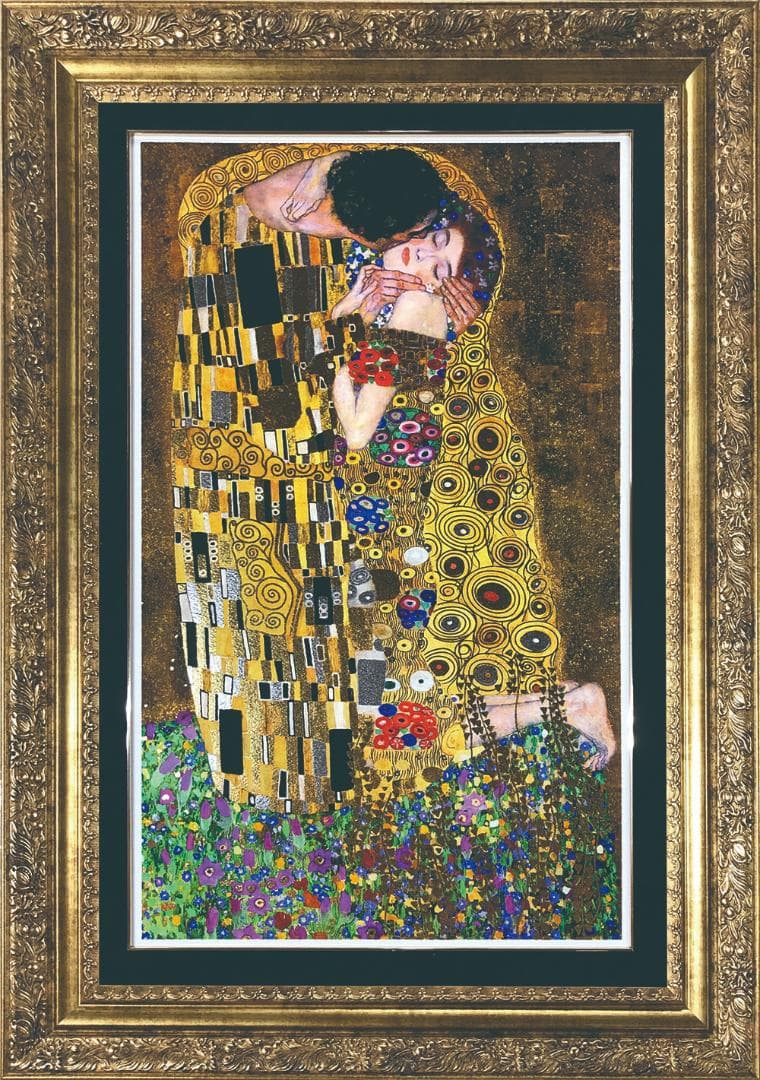 大型　アートフレーム　絵画　額入り　高級　The Kiss　ザ・キス　クリムト
