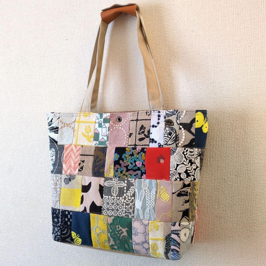 大きなパッチワークトートバッグ＊ミナペルホネン