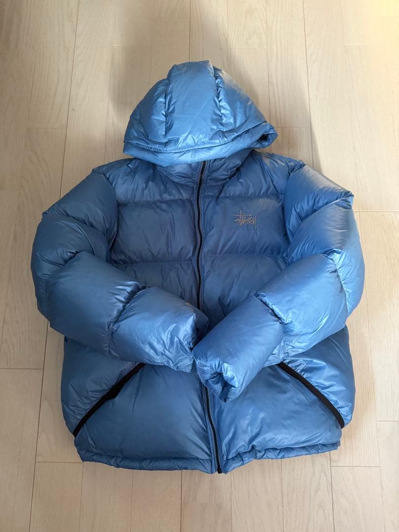 Stussy フード付きダウンジャケット ライトブルー