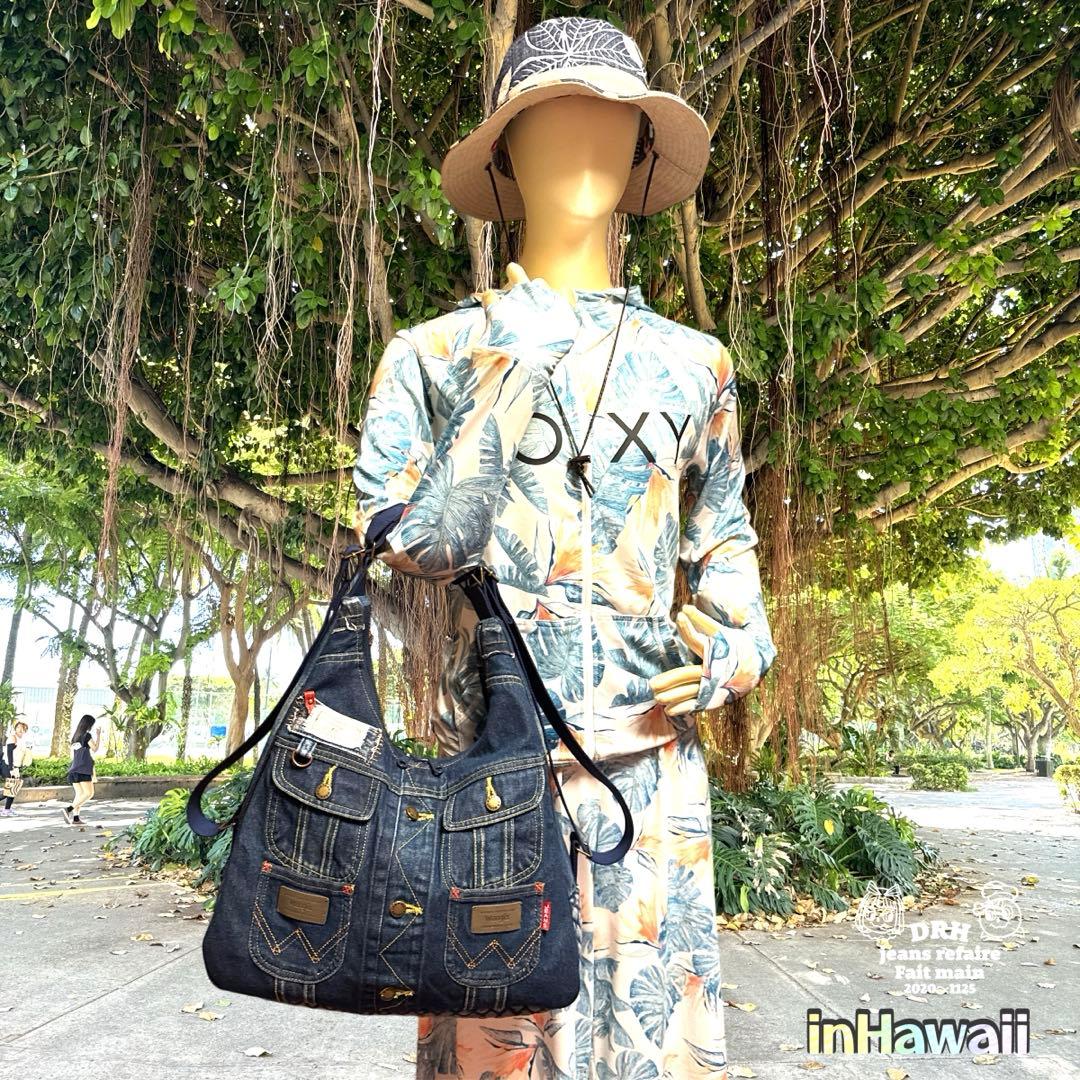 デニムリメイクバッグ 多機能性 Lサイズ