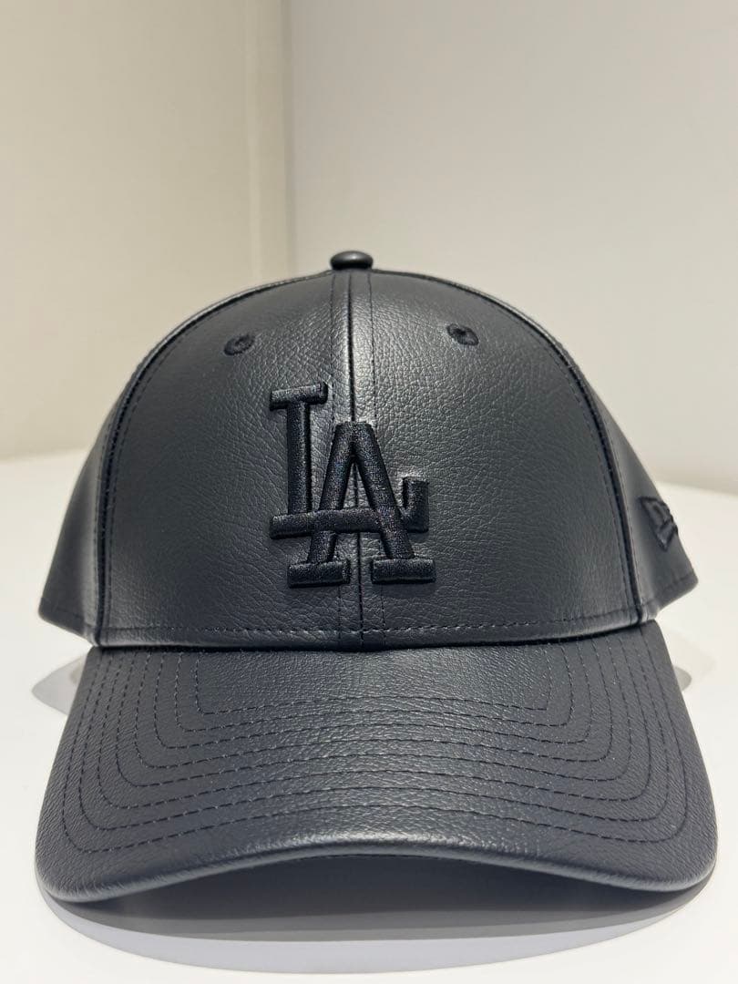 THECAP別注ブラックレザーキャップ ドジャース 9FORTY ニューエラ