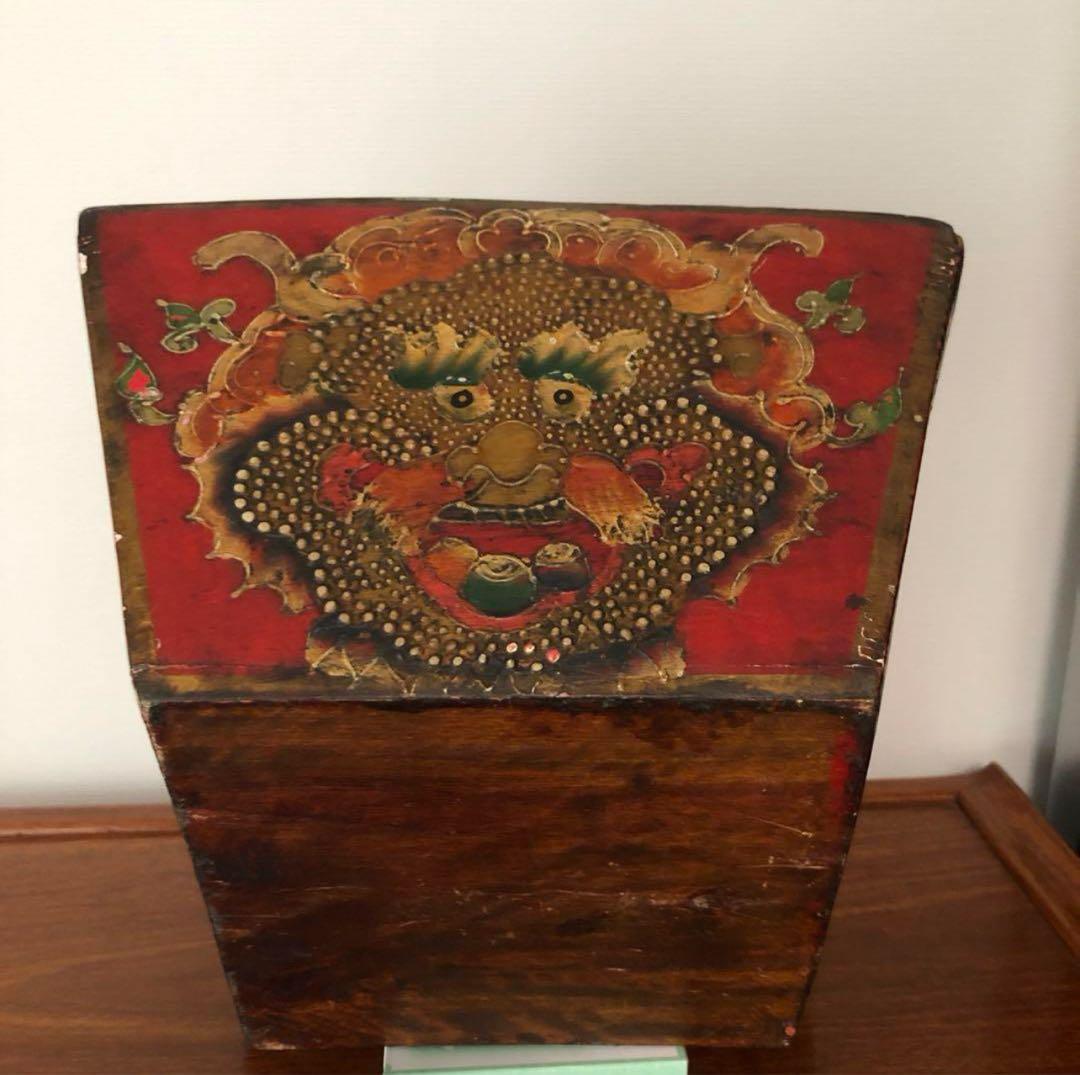 清代 木製龍紋斗