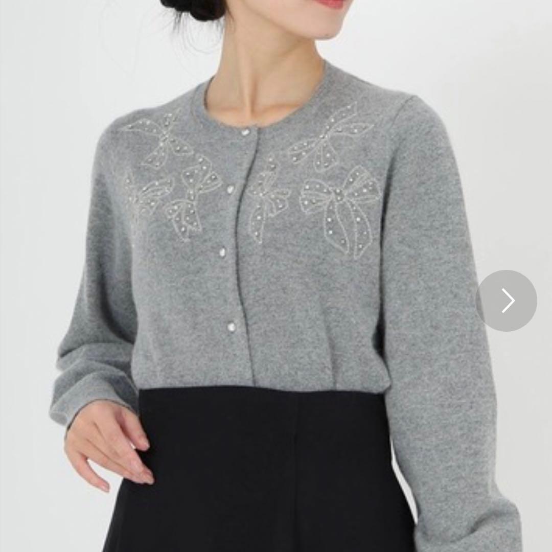 ストロベリーフィールズ　エイミーアンゴラ　リボンモチーフ　カーディガン