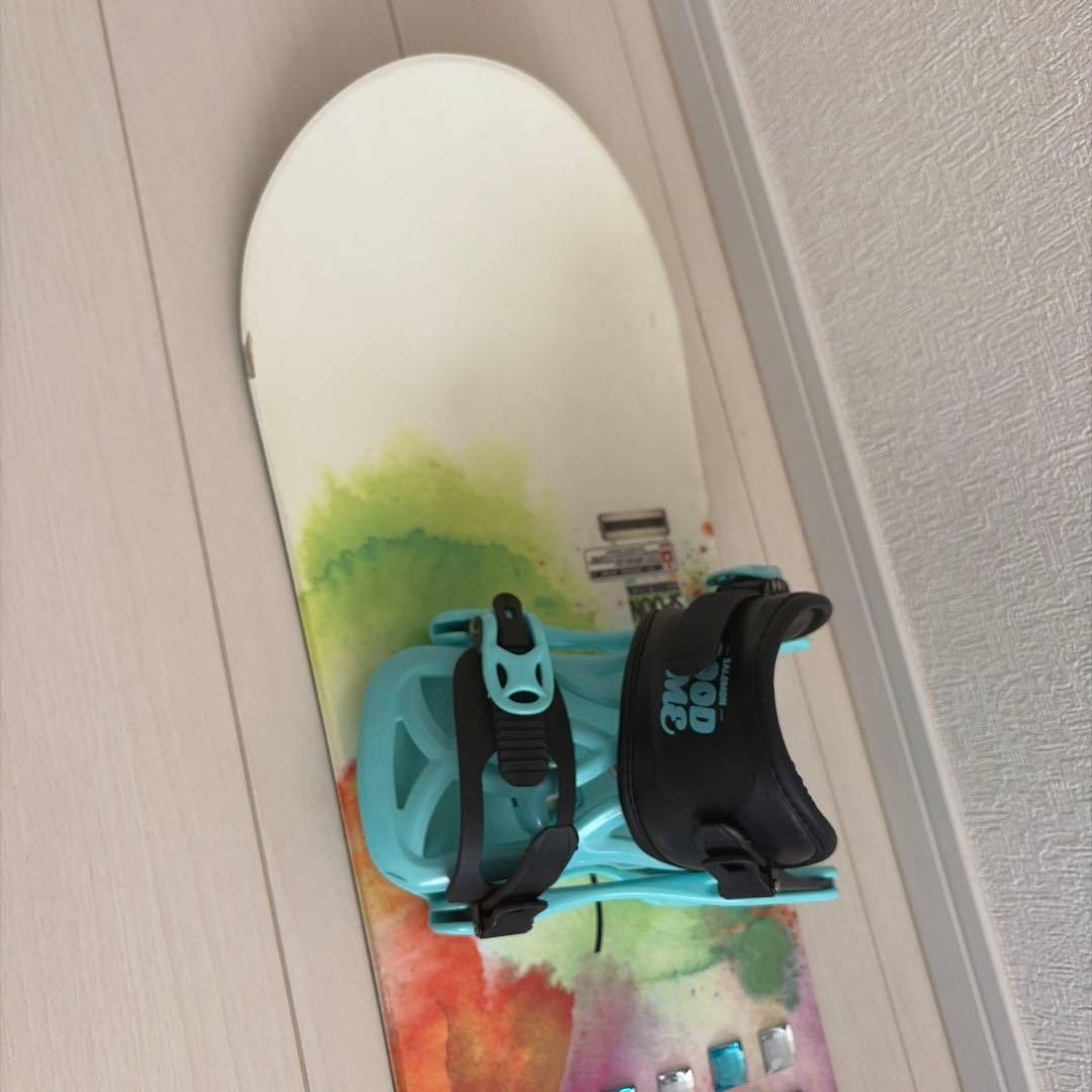 【送料無料】キッズスノーボード2点セット　spoon stamp 110㎝　中古