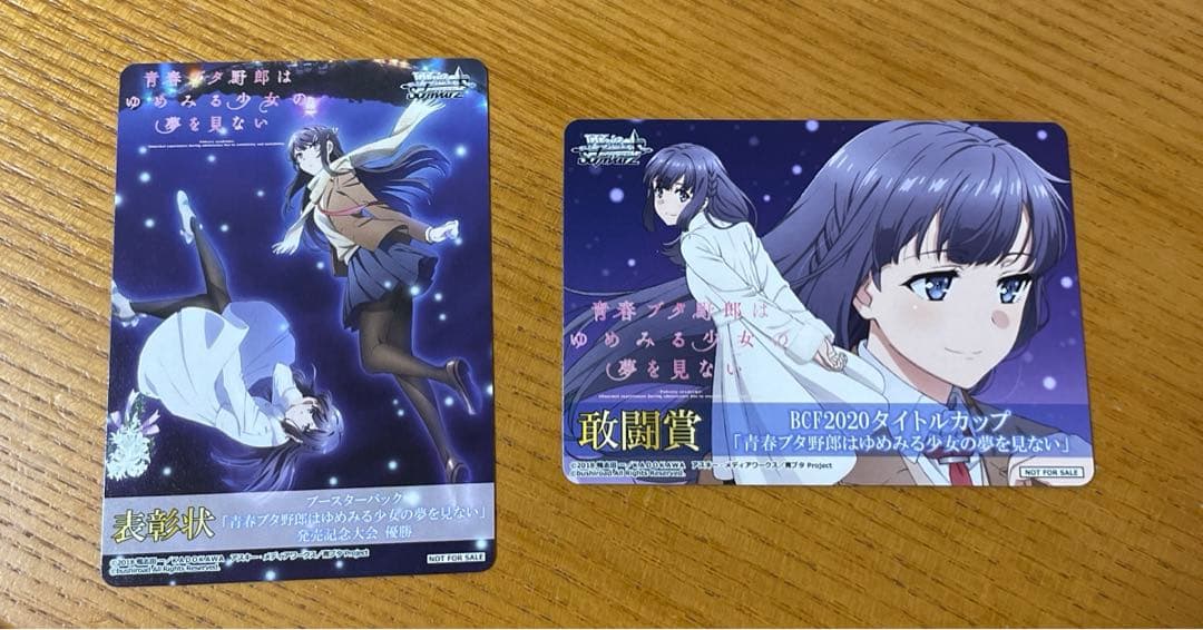 青ブタ　桜島麻衣　ヴァイス　表彰状　タイトルカップ　牧之原翔子　敢闘賞