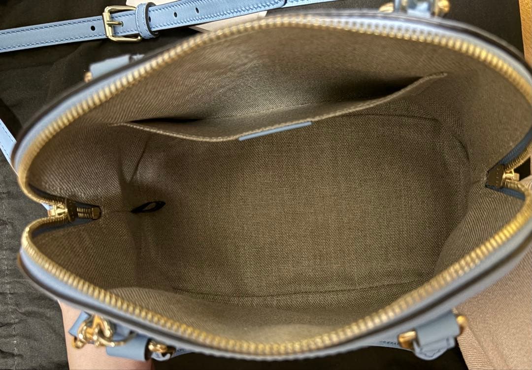 GUCCI グッチ マイクログッチシマ ハンドバッグ 2WAY ライトブルー