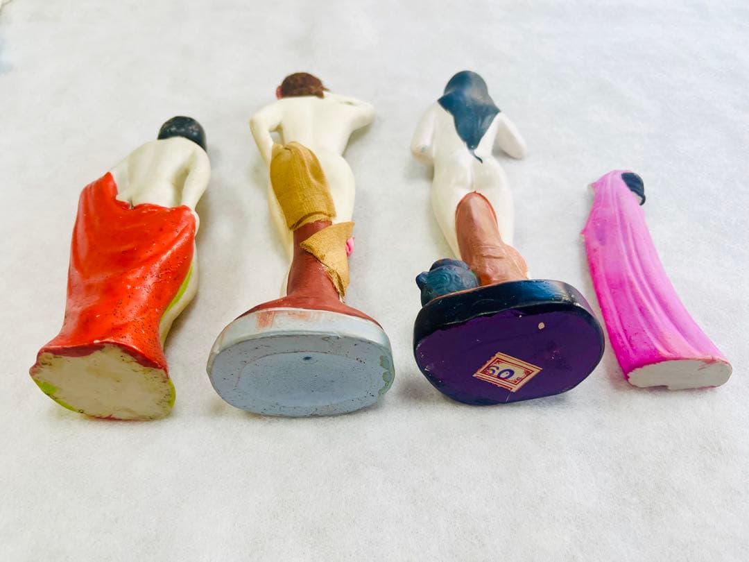 昭和初期 女性像 土人形 裸体表現 10体セット 全長約10〜18cm 美品