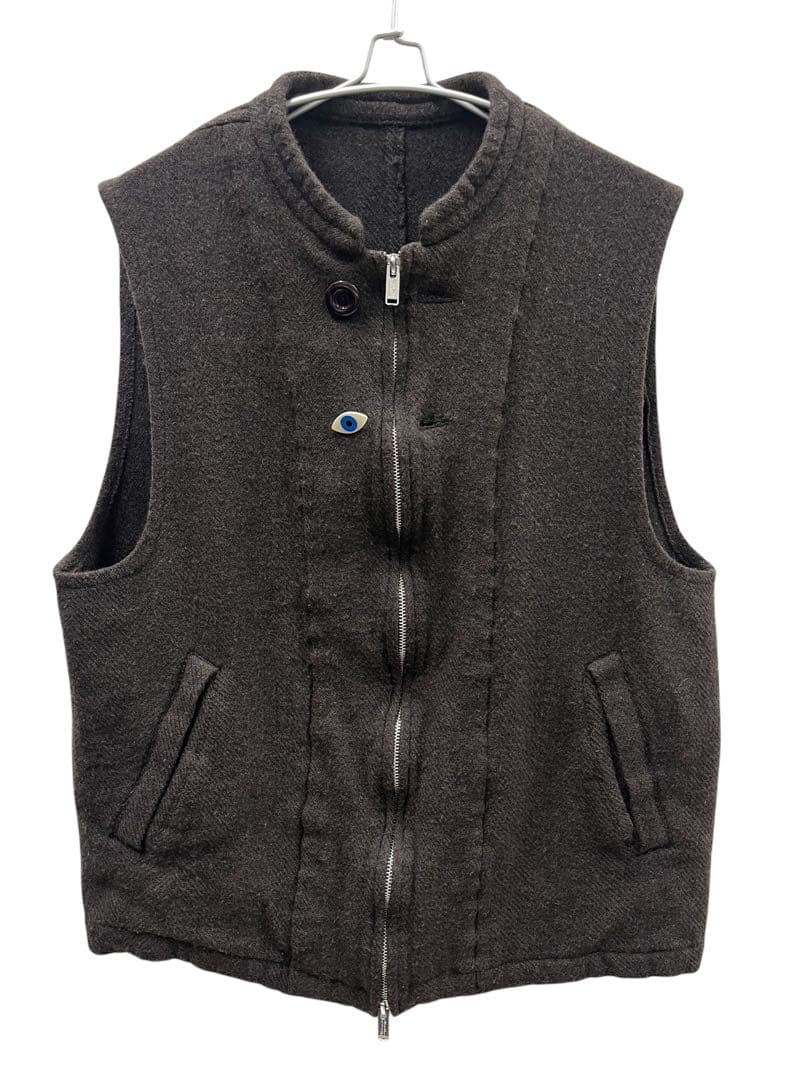 UNDERCOVER アンダーカバー 縮絨ウール ベスト アイモチーフボタン