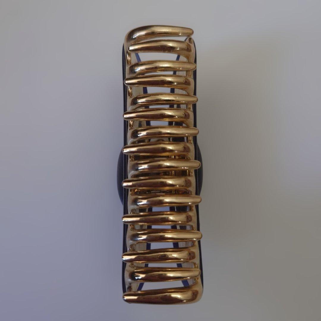 美品 Acca アッカ ストーン付き濃紺クレップヘアクリップ M