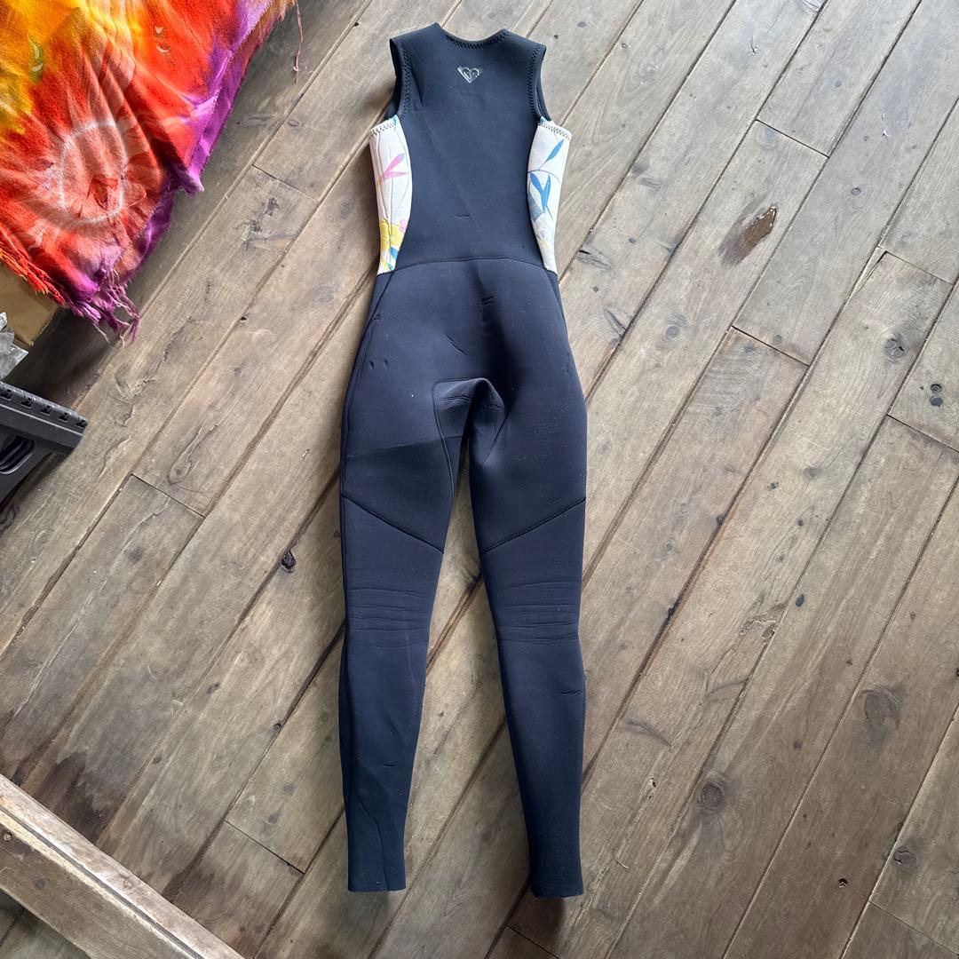 ROXY ロングジョン ウェットスーツ ブラック/マルチカラー　オーダーMサイズ