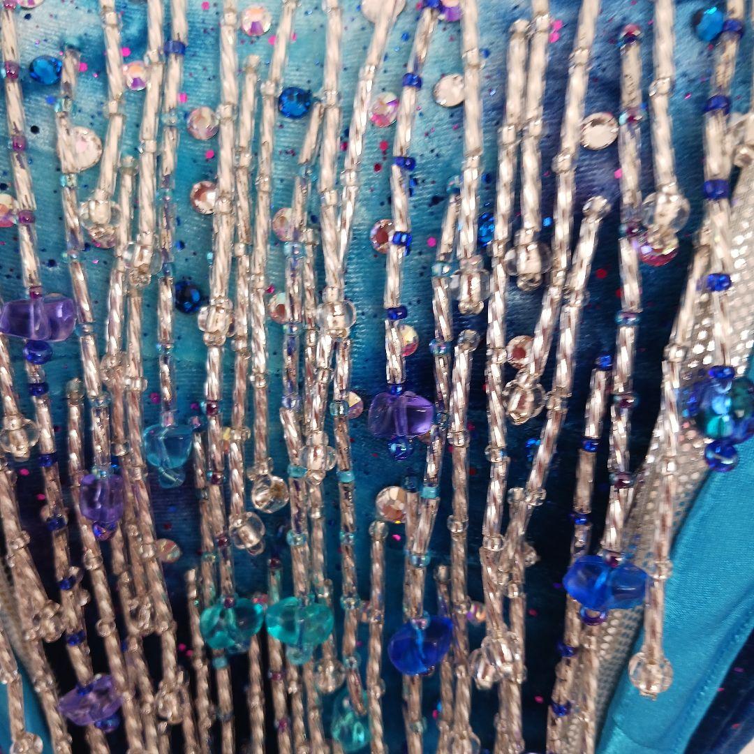 社交ダンス用ラテンドレス 青紫 グラデーション