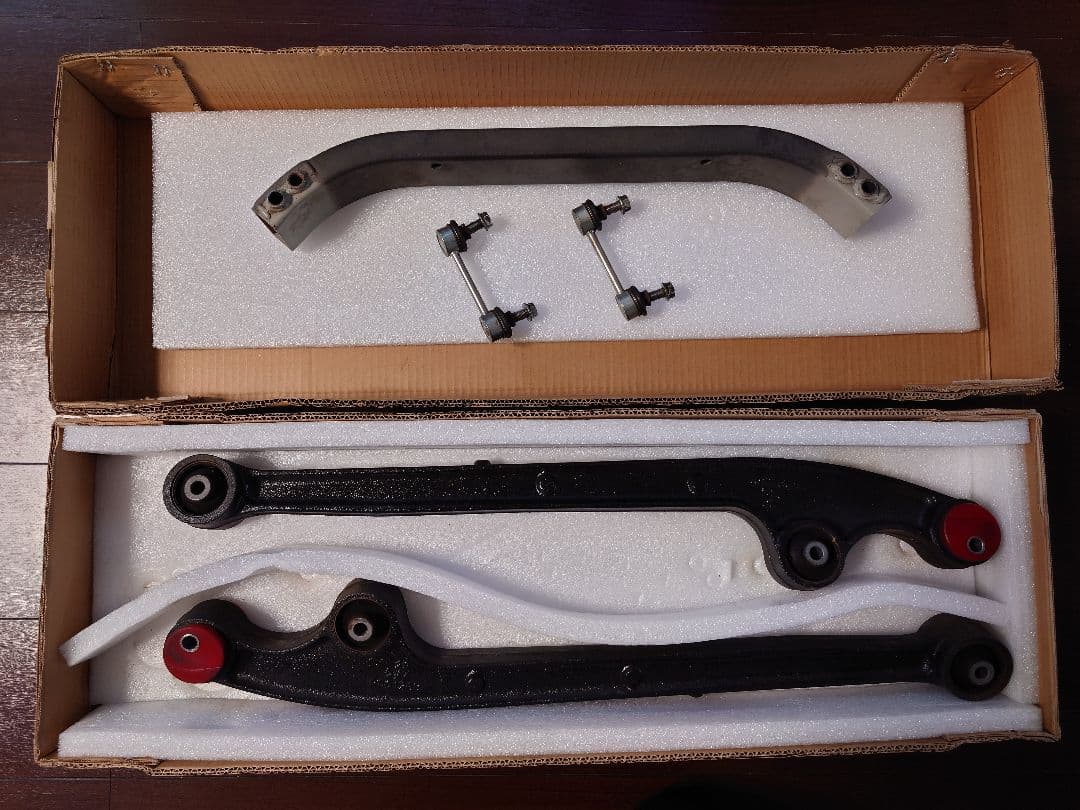 JB64純正リーディングアーム、サポートフレーム、スタビリンク