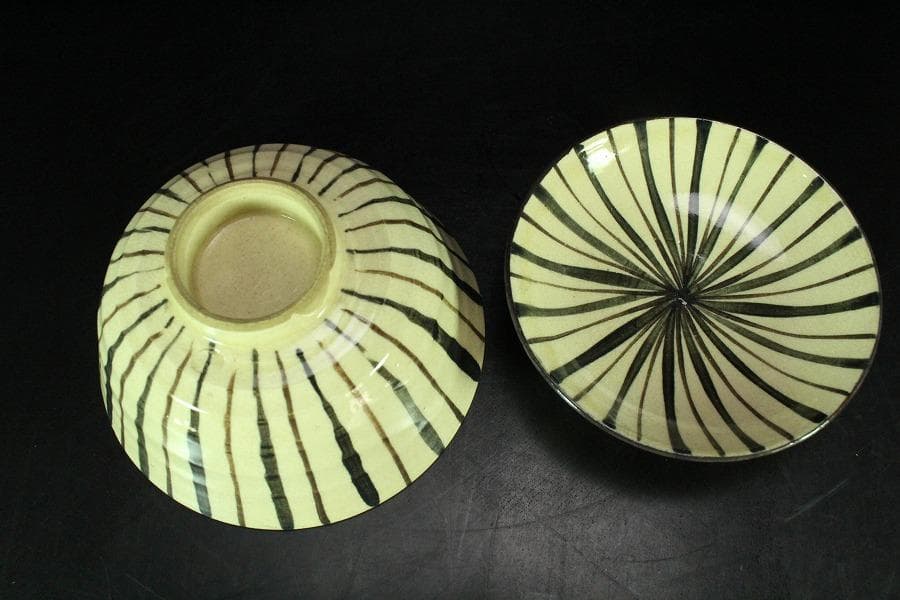 麦藁手 蓋茶碗 十客 時代物(K-YC510)