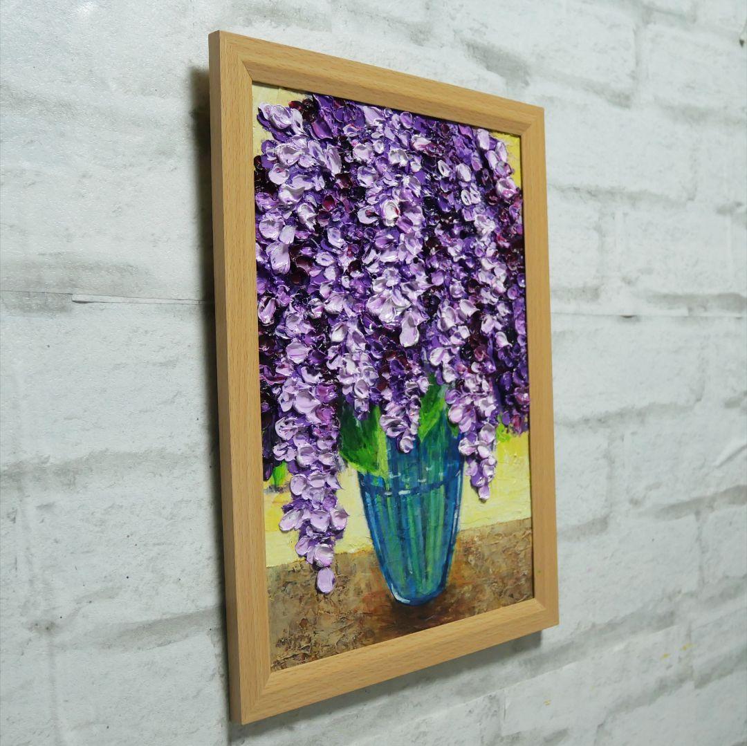 油絵 油彩 油彩画 絵 絵画 【ライラック】A4