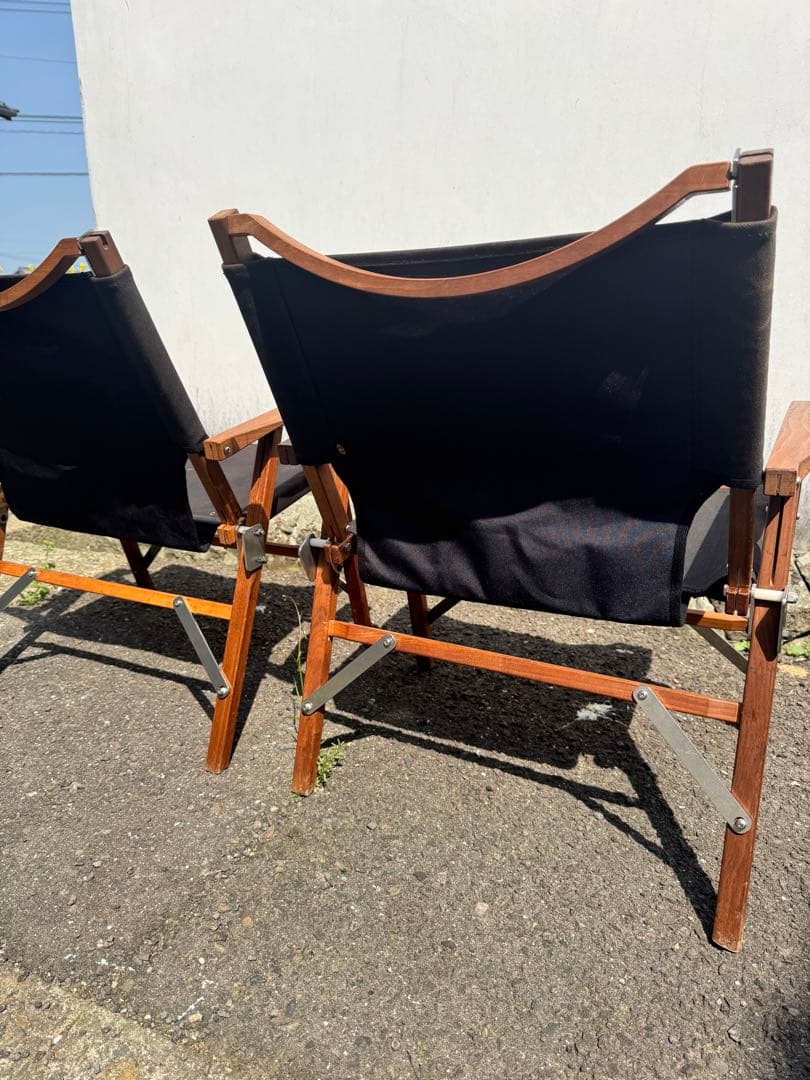 キャンプオンパレード　コンダクターズチェア2脚セット　帆布シート　収納袋付き