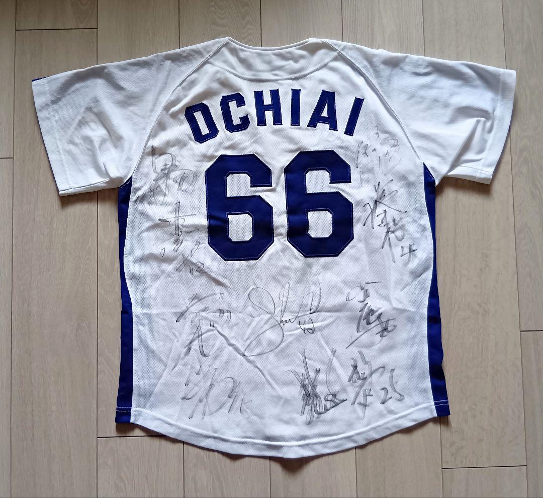 【20選手サイン】中日　ドラゴンズ　落合　ホーム　ユニフォーム　ミズノ　M