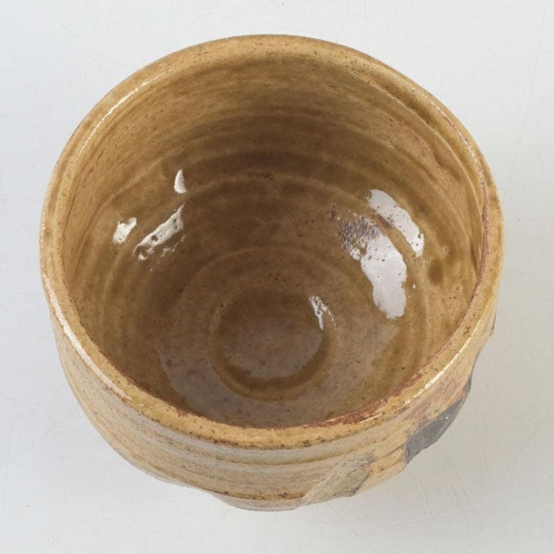 北大路魯山人作　黄瀬戸　茶碗　銘栄光　仕覆付　紫野　立花大亀極め箱　V　9874