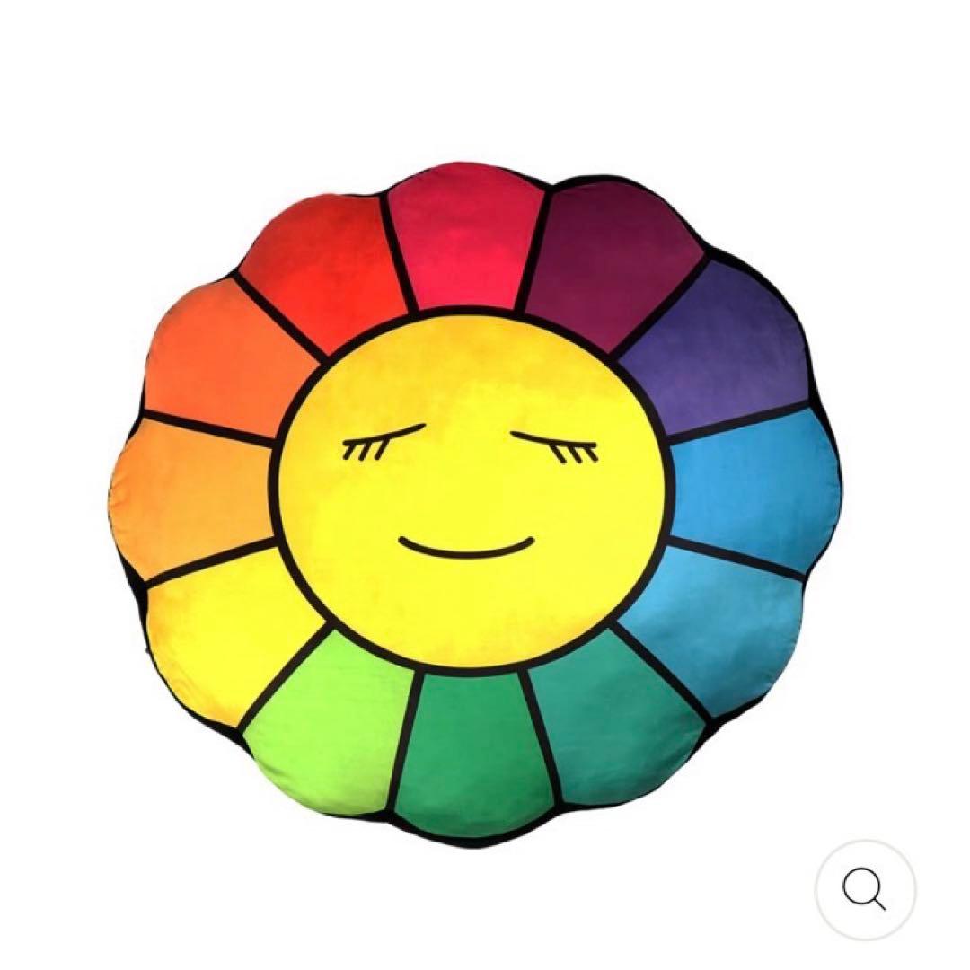 [値下げ]村上隆 お花 お花クッション 60cm フラワー レインボー 未開封