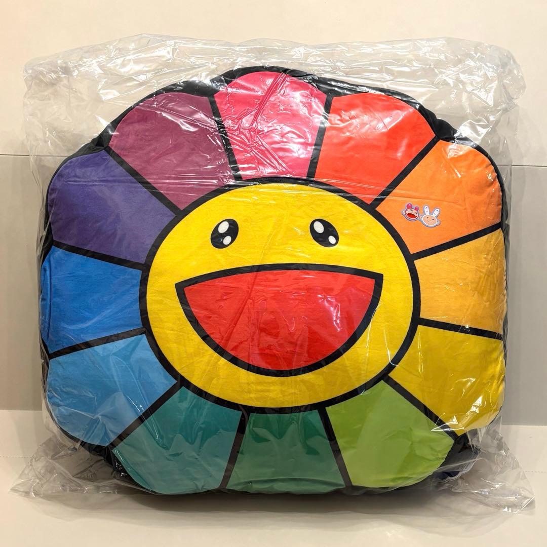 [値下げ]村上隆 お花 お花クッション 60cm フラワー レインボー 未開封