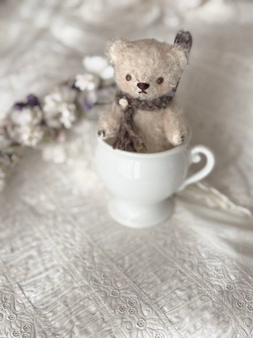 ちびくまcocolilou 小さなモヘアのテディベア