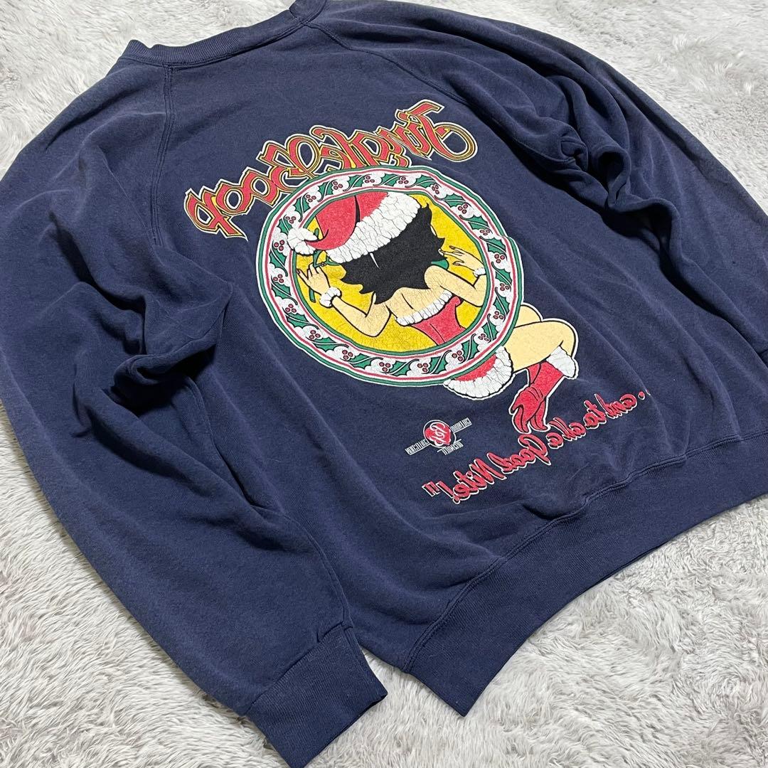 ベティーブープ　スウェット　90s USA製　両面プリント　サンフェード　M