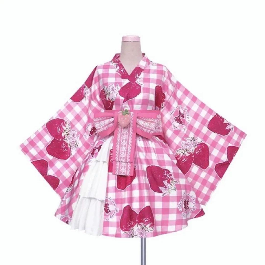 ToAlice いちご浴衣シリーズ ピンク色4点セット　姫ギャル