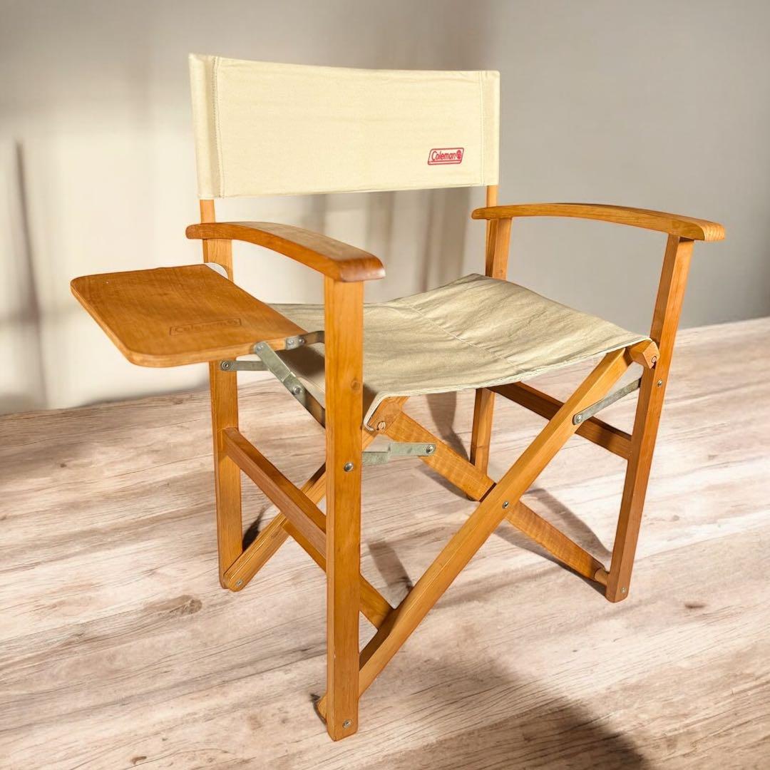 HR631 【廃盤希少品】コールマン　ガーデンウッドフォールチェア　テーブル付