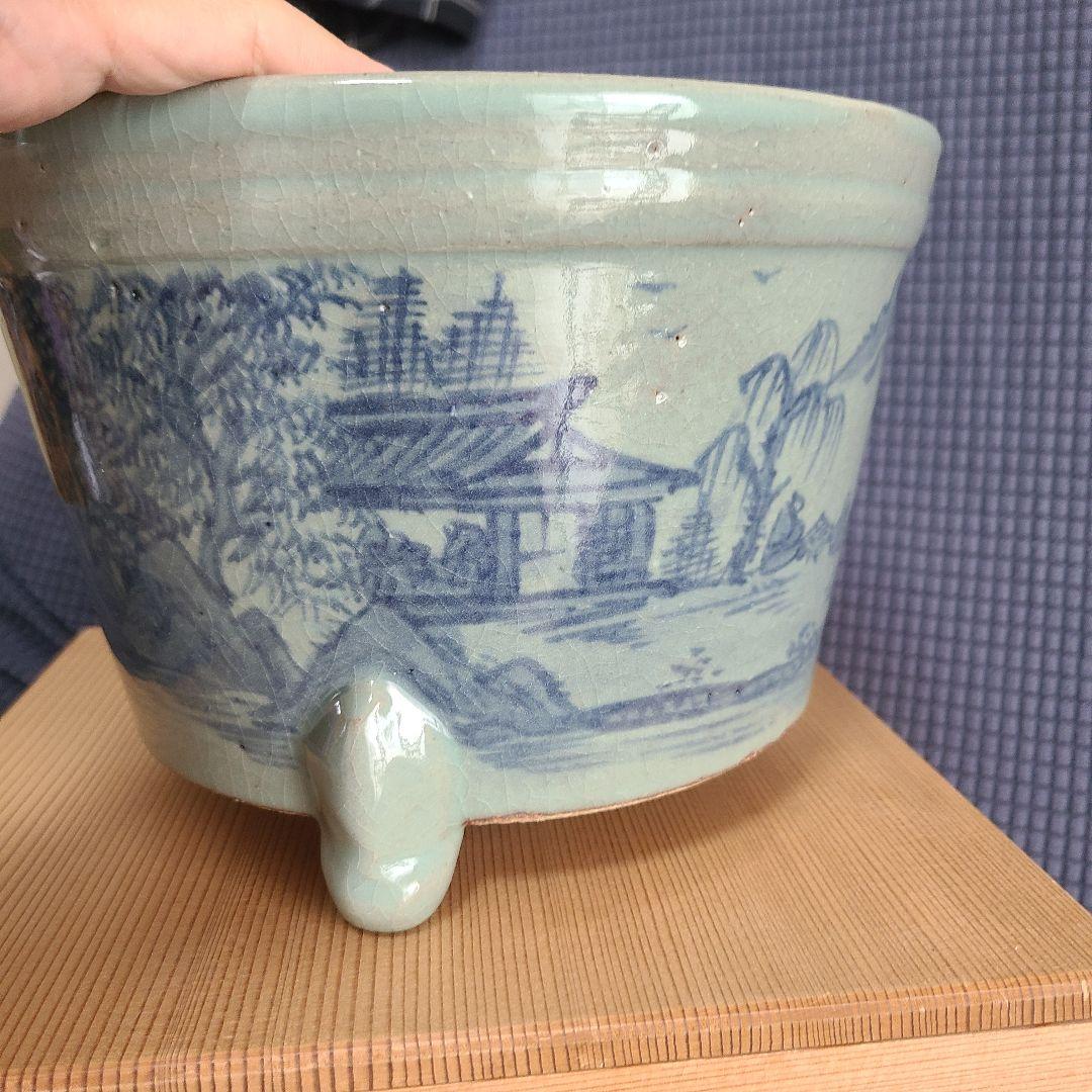 茶道　平安宝泉造　瓶懸 　青磁三方