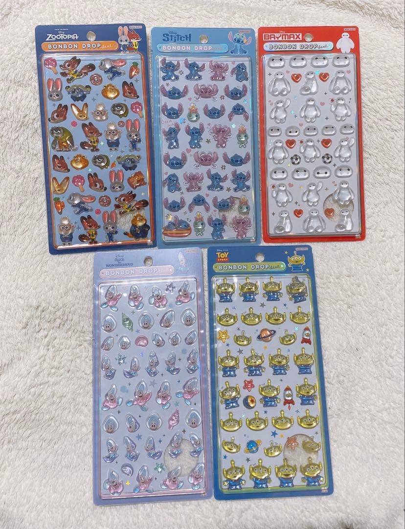 ボンボンドロップシール　ディズニー　通常サイズ　5個セット