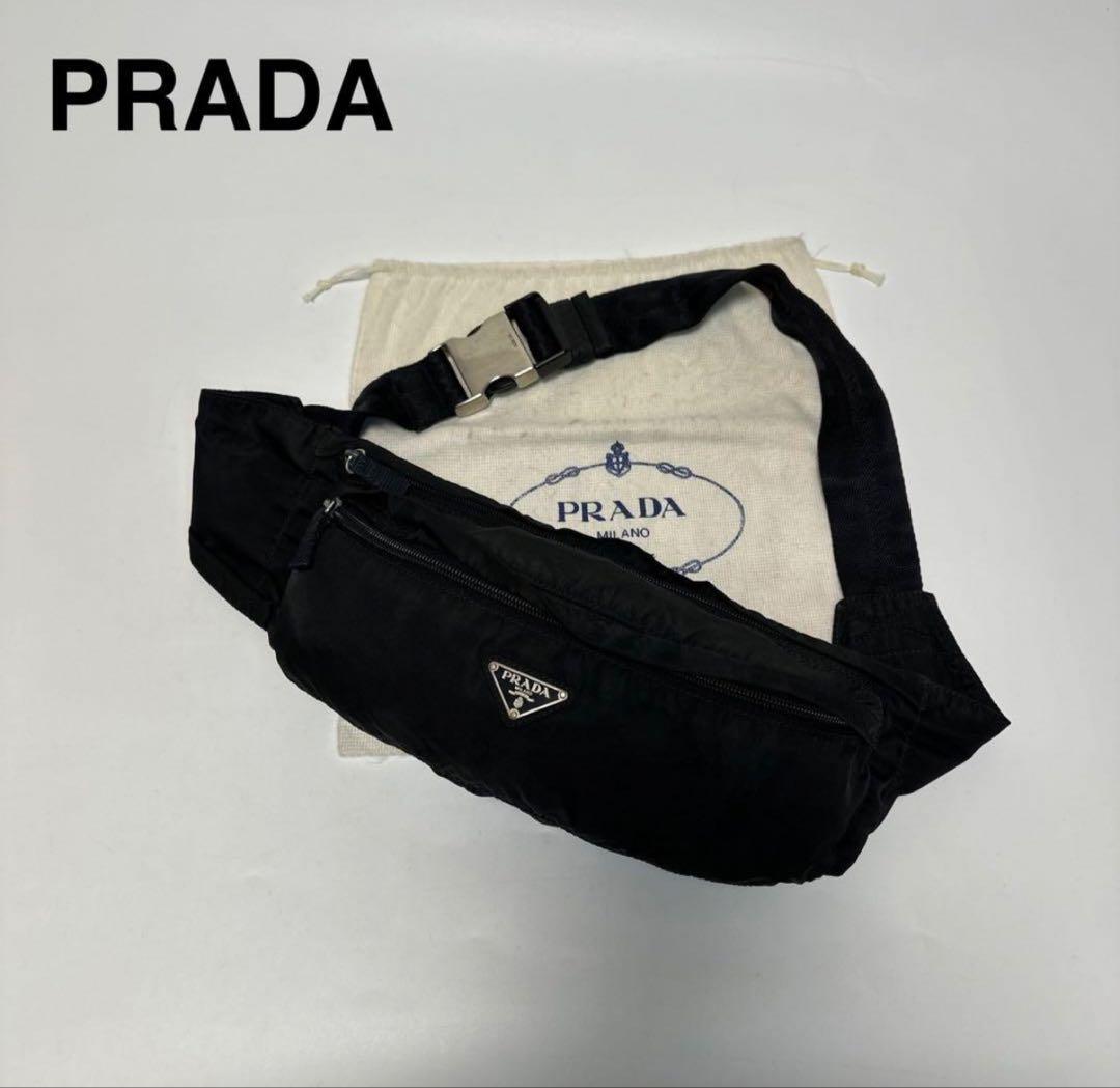 ペコちゃん　PRADA ブラック ウエストポーチ