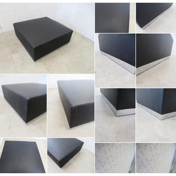 美品■ARTI■インターセクト■黒総革■オットマン/スツール■モダンデザイン■