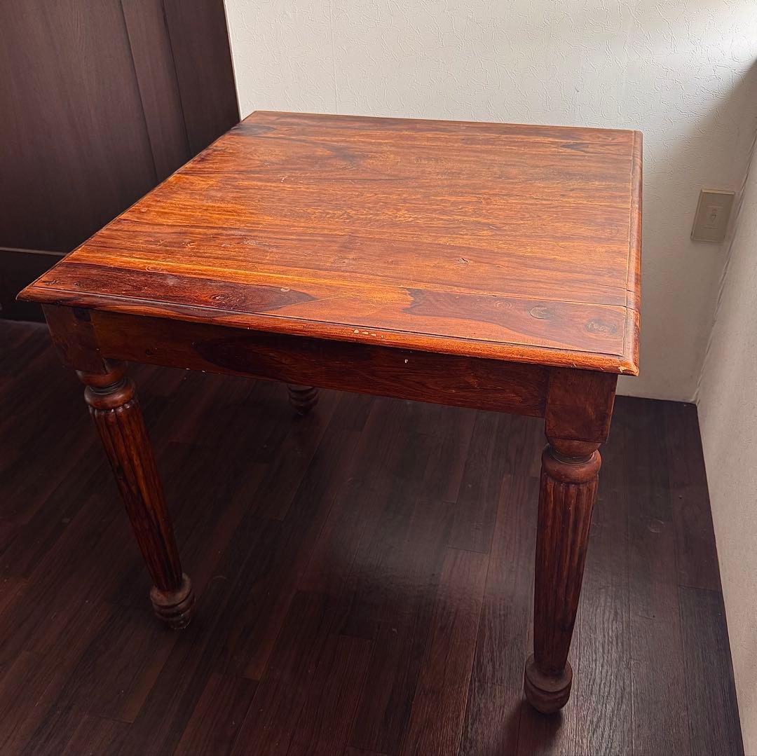 アンティーク無垢材テーブル　ブロカント 古道具 作業台 ダイニングテーブル 四角