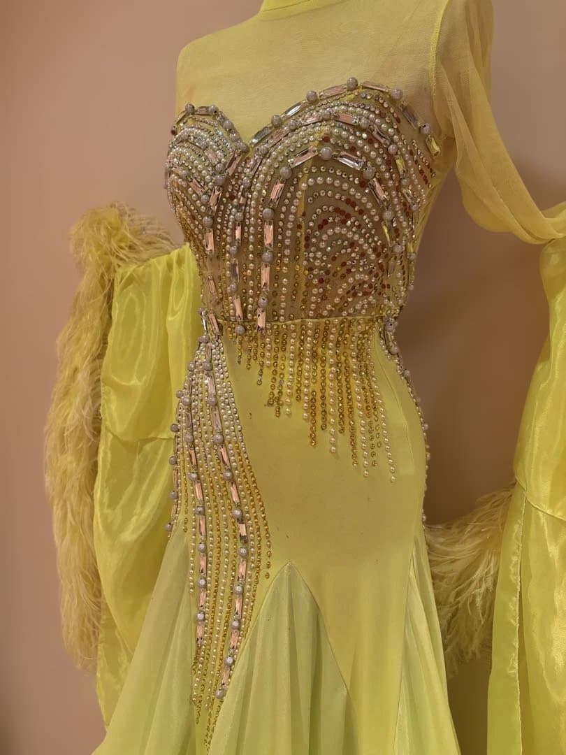 【社交ダンス】蛍光黄色ドレス