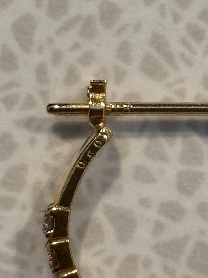 ダイヤモンド　フープピアス⭐️18K 0.5カラット　片耳