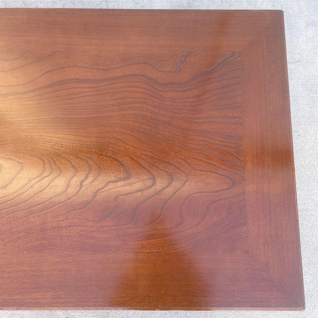 唐木家具 彫刻 花梨家具 木製座卓 ダークブラウン 和室 アンティーク①