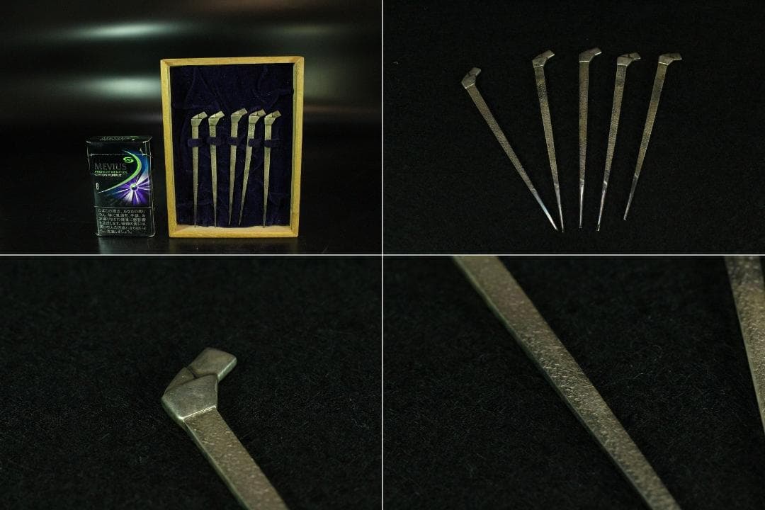 金谷五良三郎 南陵結び黒文字 銀製 スティック 重43g 共箱(K-XA805)