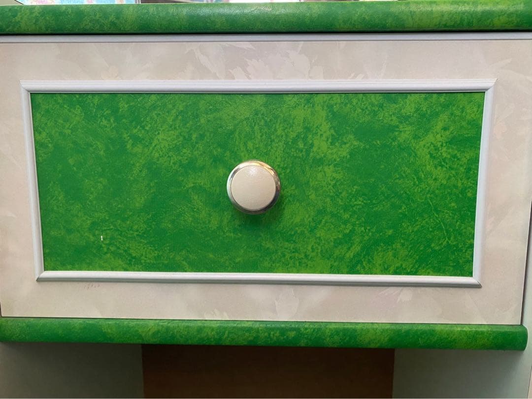 ドレッサー 鏡台 昭和レトロ 当時物 レトロポップ インテリア 緑 グリーン