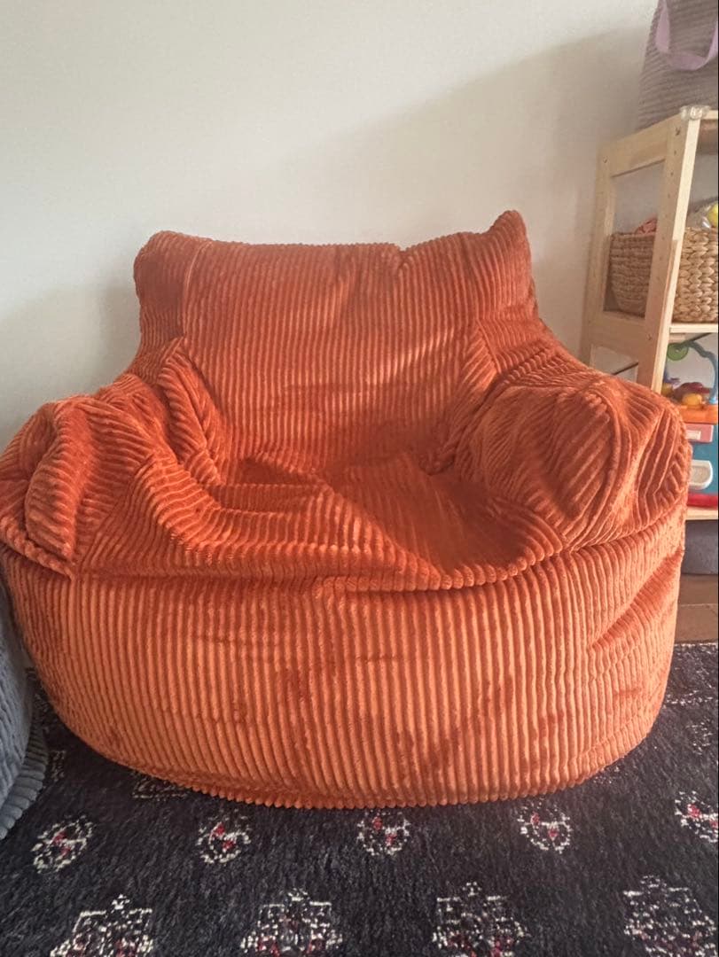【セット割あり】ルージー　LOOSY 1人掛けビーズソファ　ブラットオレンジ