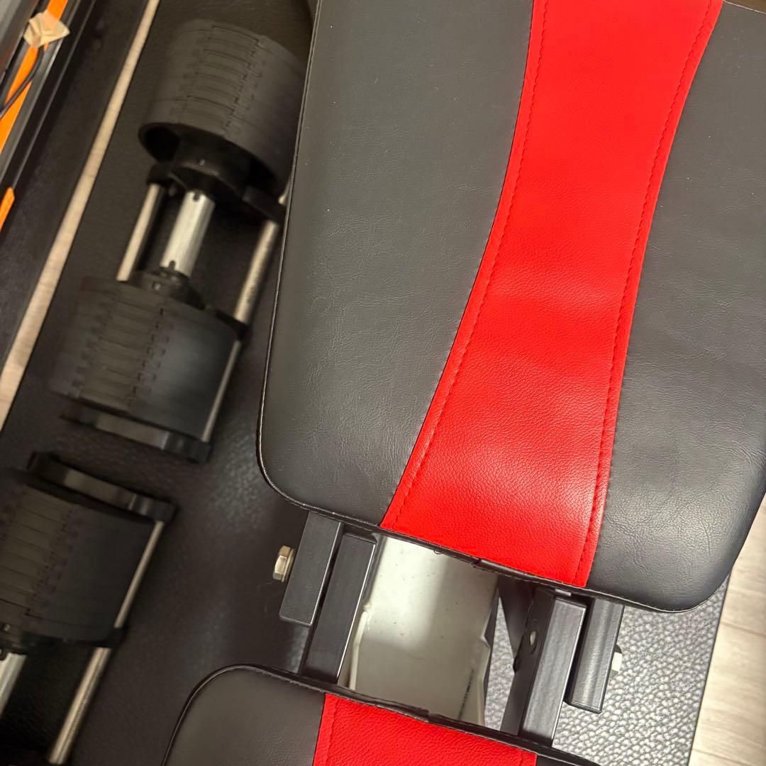 【東京都引き取り限定】iROTECトレーニングベンチ 黒赤　ダンベル　セット