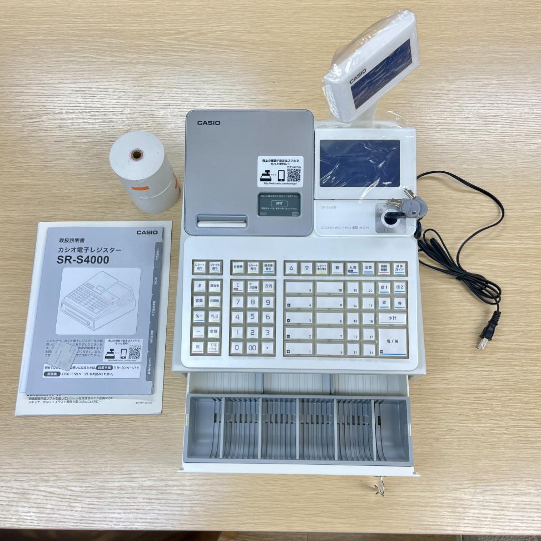 未使用展示品 CASIO レジスター SR-S4000-20SWE 通電確認済
