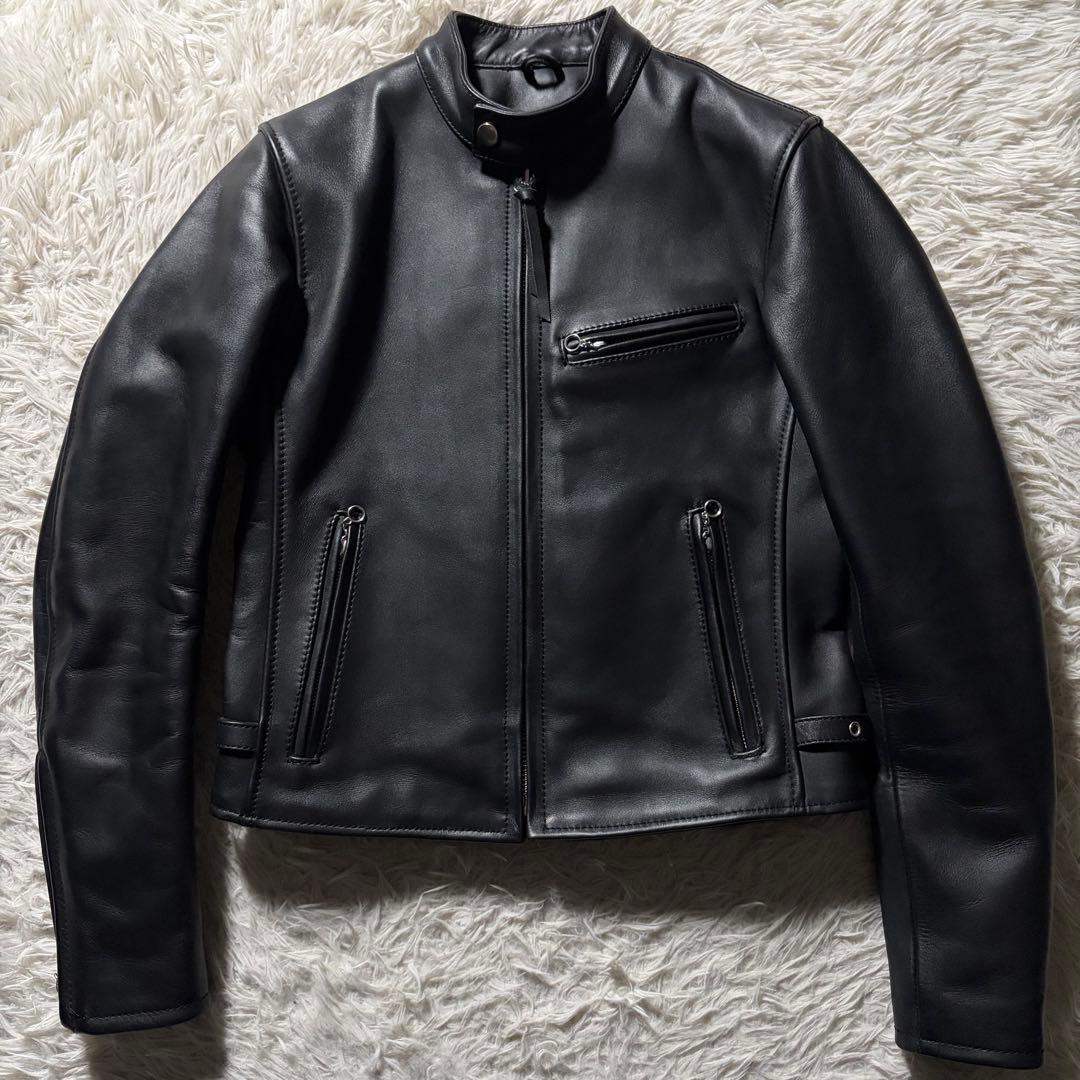 極美品◎KADOYA ライダースジャケット　シングル　ブラック　本革　M