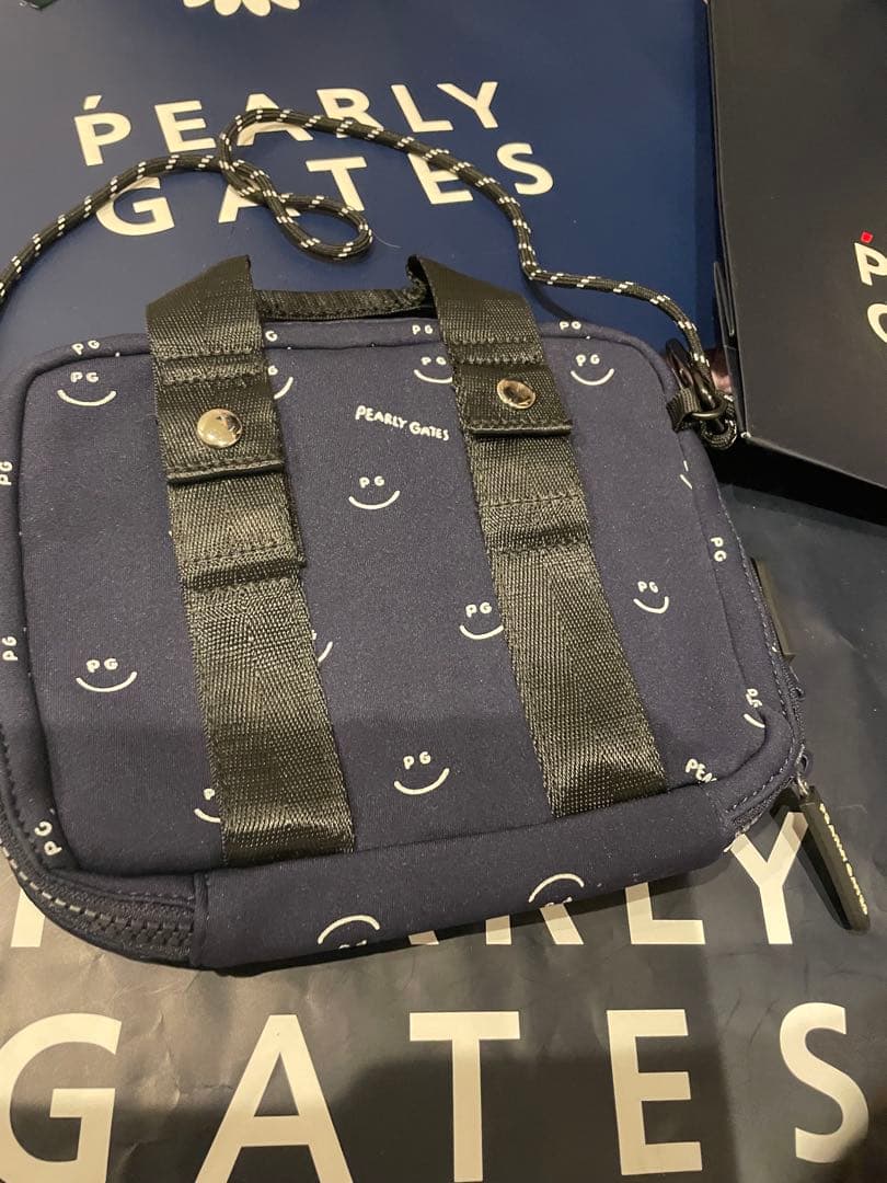 PEARLY GATES 大人スマイルラウンドポーチ ネイビー