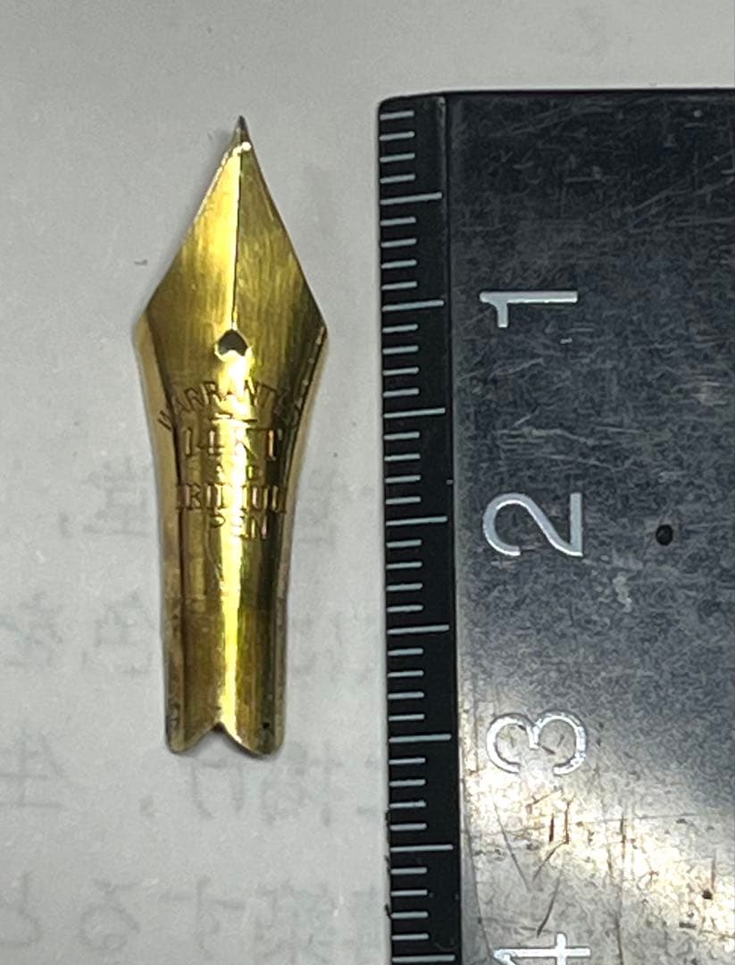 14K 金ペン先 ヴィンテージ F字幅 柔らかめ 大型ペン先