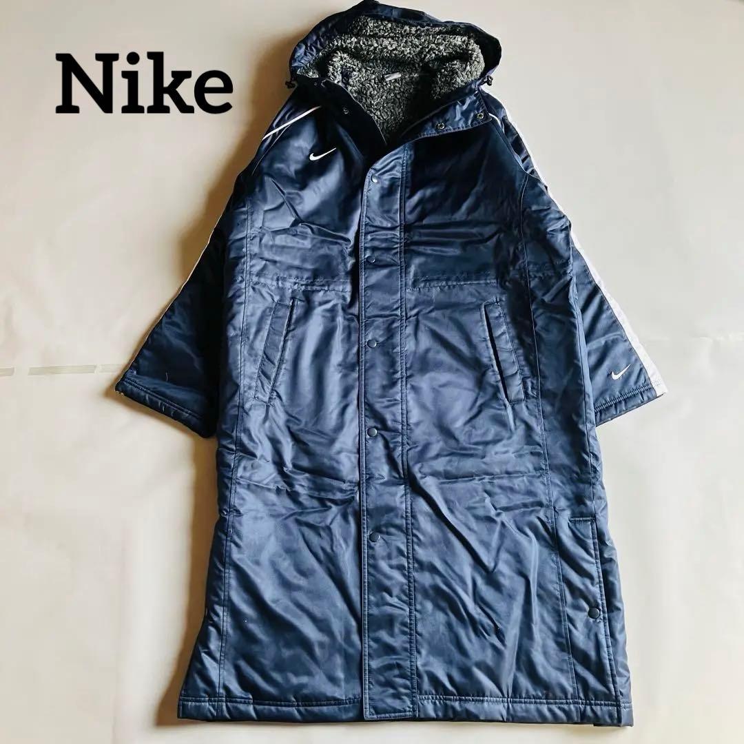 NIKE ナイキ　ベンチコート　ロングアウター　裏ボア　キルティング　刺繍　M