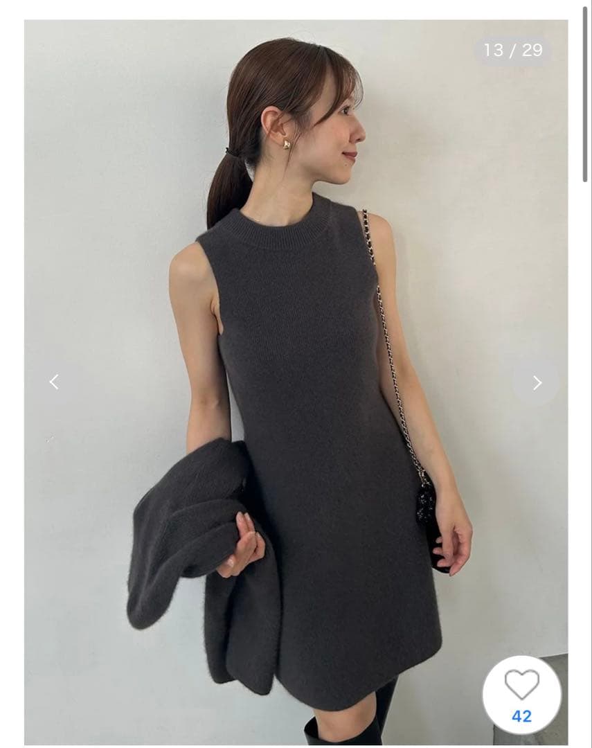 snidel ミニワンピース　ノースリーブ　ショートカーディガン　set